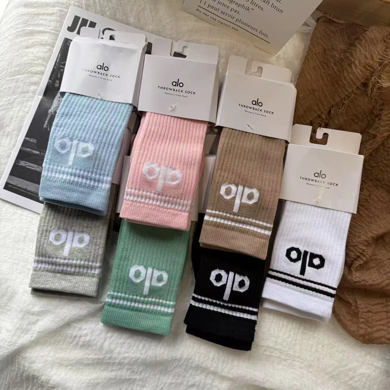 Alo long tube mid tube spring and summer running socks