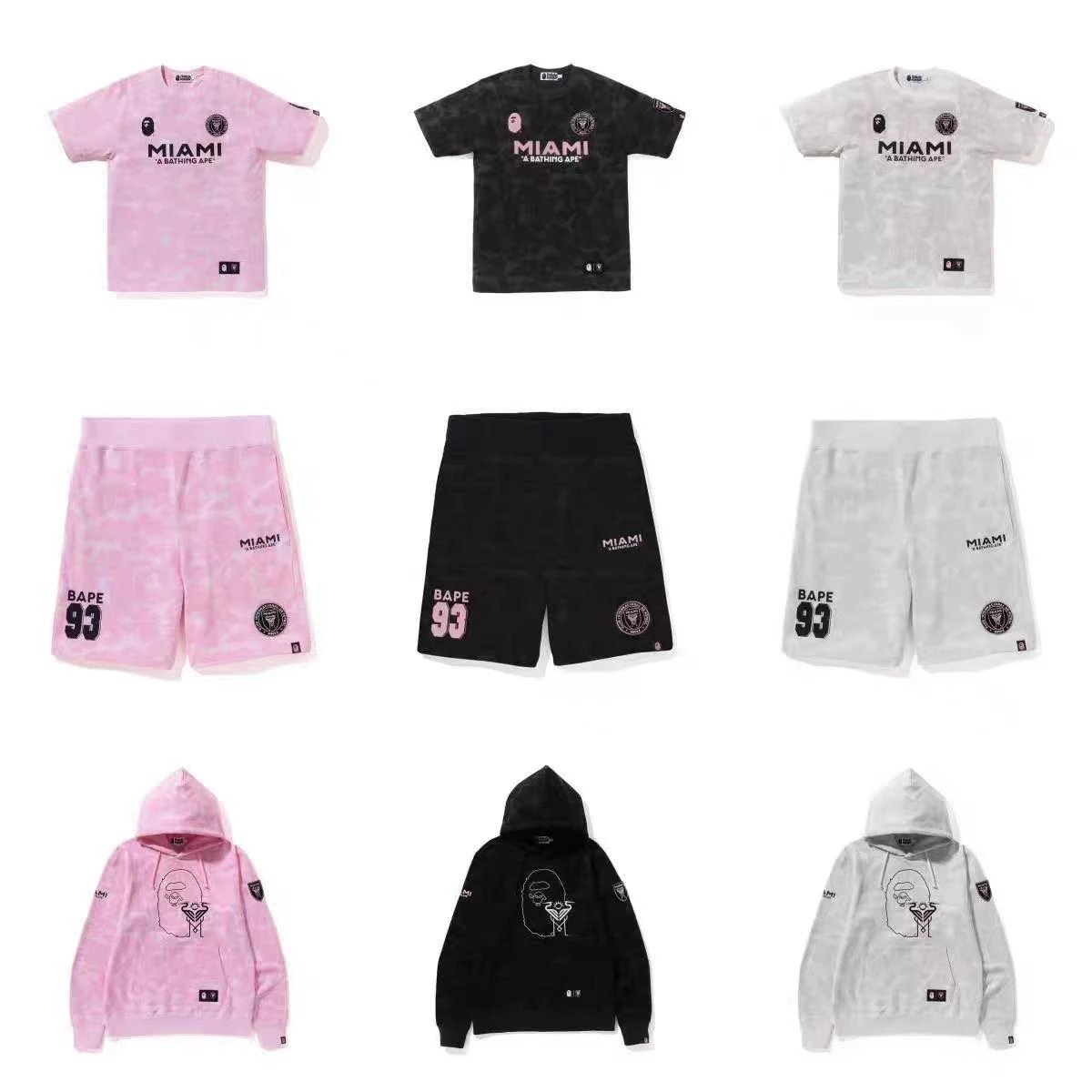 BAPE short sleeved shorts hooded sweatshirt