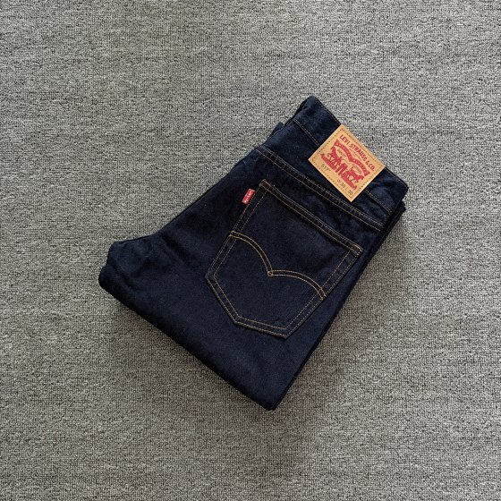 Brand New Levi's 517 Black-Blue Raw Denim 15oz Rigid Fabric Mid-Rise Slightly Loose Bootcut Zipper Fly Non-Stretch Jeans - Scroll Down for Size Details