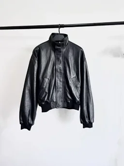 thumbnail for GM products are in stock within three days of life's leather jacket bal25 Grade-Robe stand-up collar leather jacket