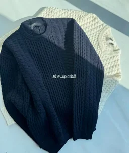 thumbnail for Spot P25FW cable sweater RAF and ERD combination style upper body nobleman lazy temperament