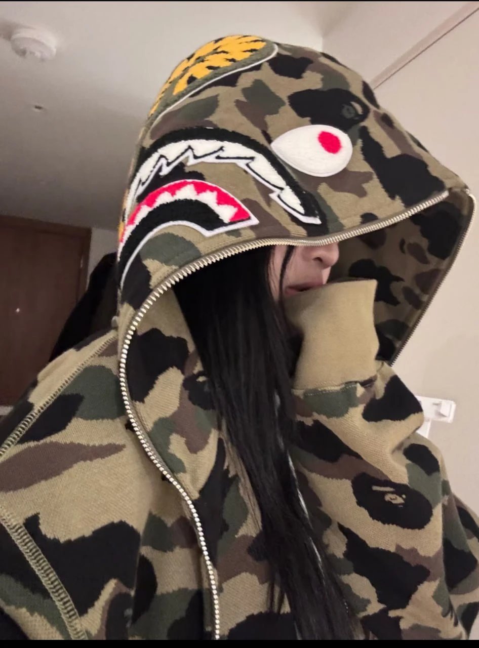 HOT2 迷彩连帽开衫拉链卫衣外套 6