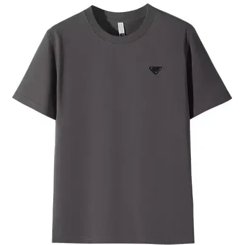 Prada Logo Patch Gray T-Shirt - 1