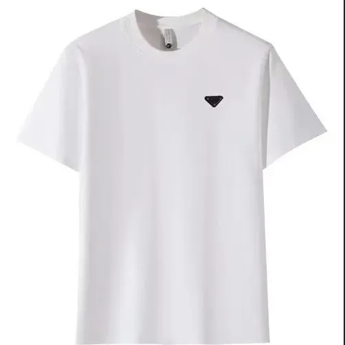 Prada Triangle Logo T-Shirt in Light Gray - 16