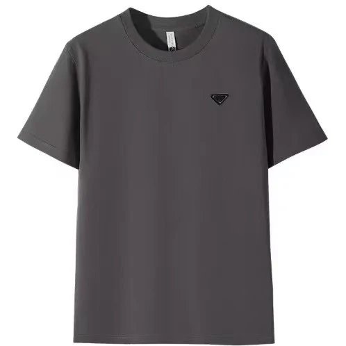 Prada Triangle Logo T-Shirt in Light Gray - 15