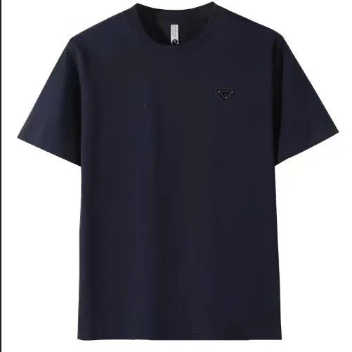 Prada Triangle Logo T-Shirt in Light Gray - 14