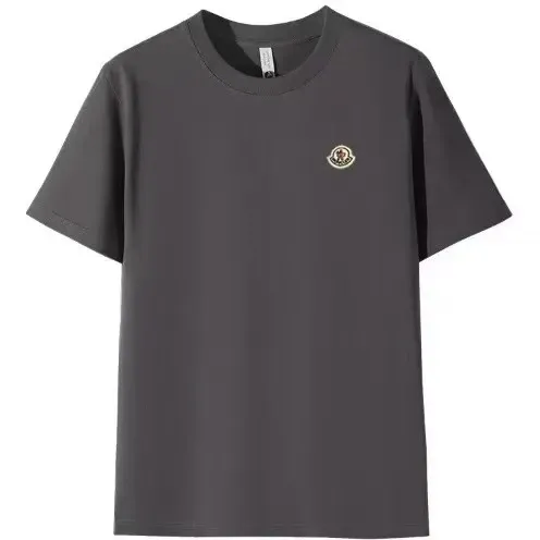 Moncler Logo Embroidered Gray T-Shirt - 1