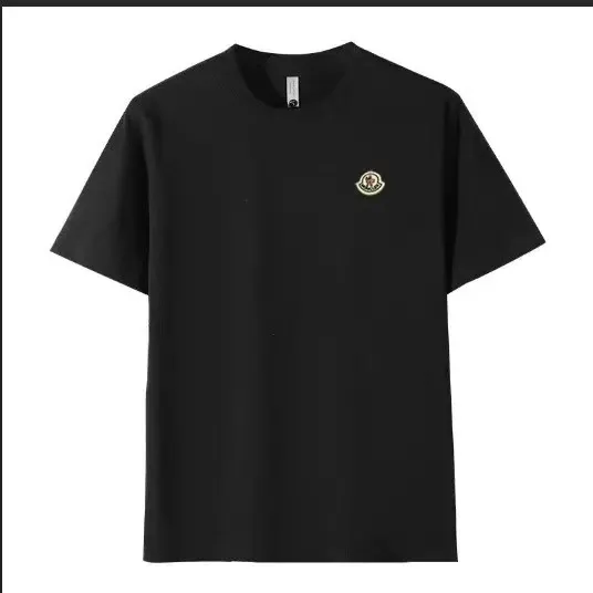 Moncler Logo Embroidered Black T-Shirt - 1