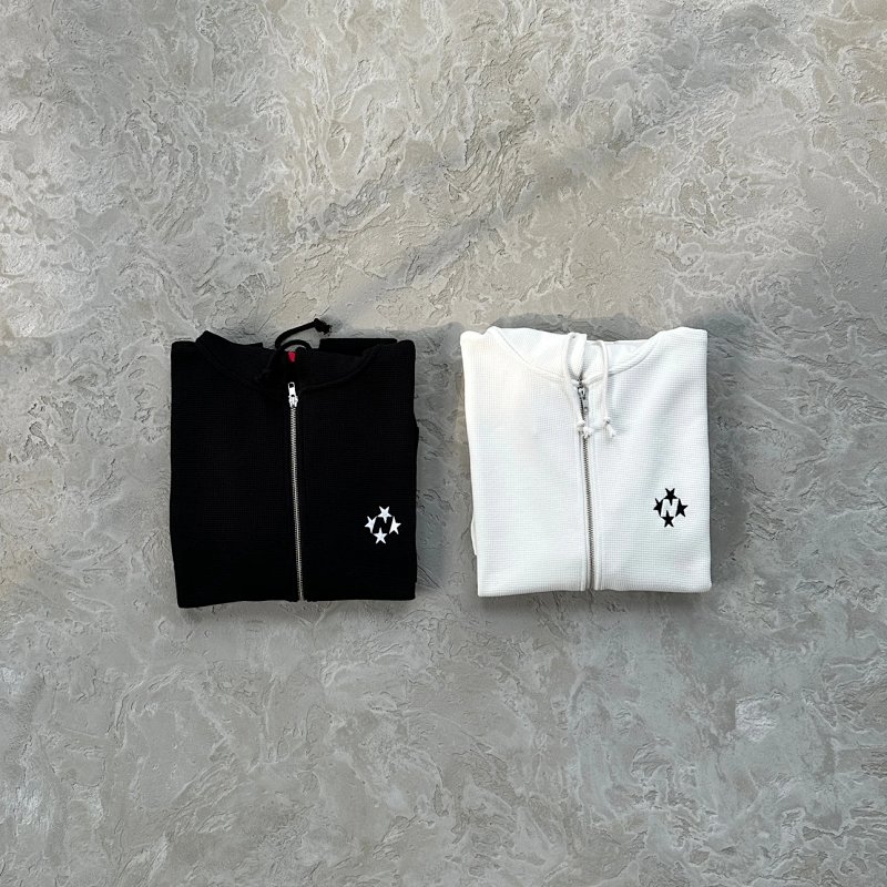 219¥ 99 embroidery logo zip waffle