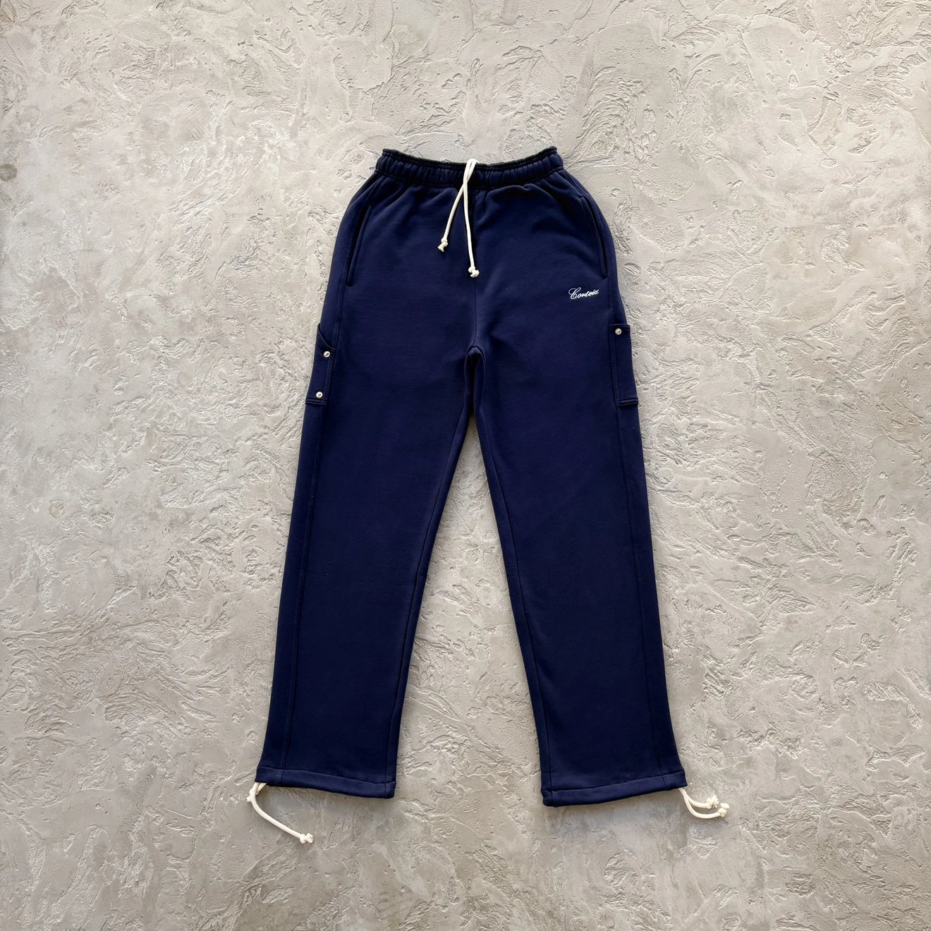 Wide-Leg Work Trousers with Buttons
