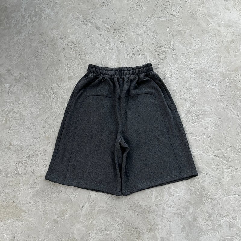 145¥kroen embroidered basic shorts - dark gray