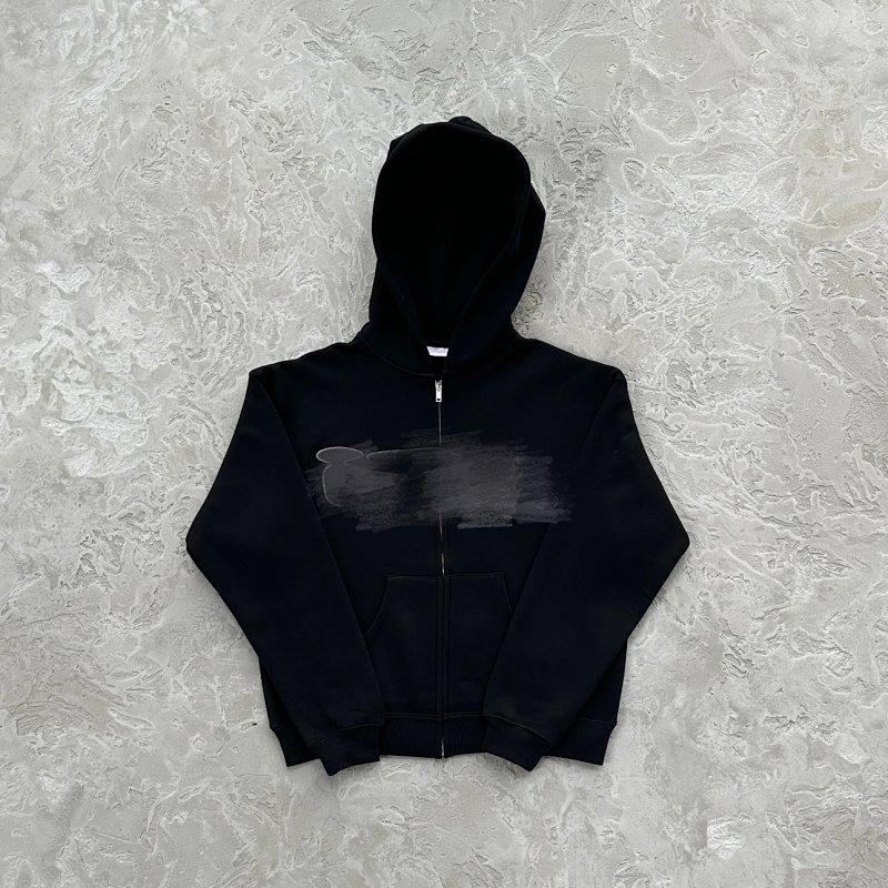 219¥ id BLACK zip up hoodie