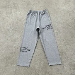 thumbnail for HMP cracked print frayed straight-leg sweatpants