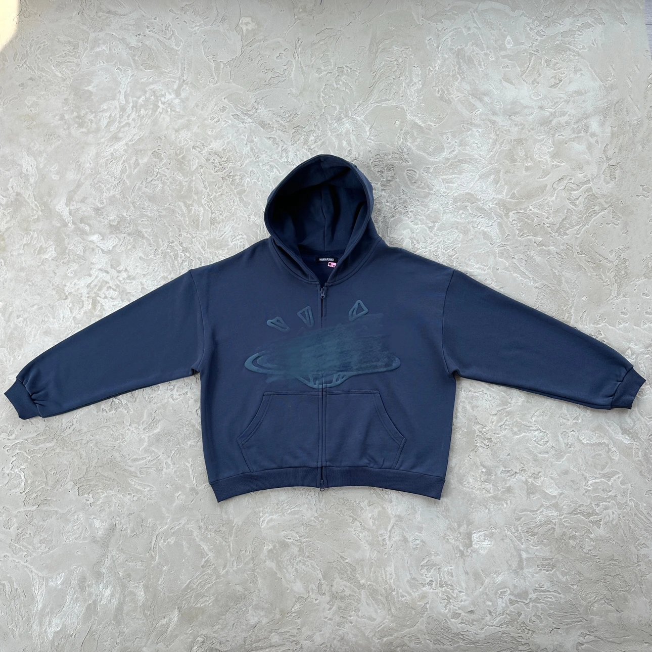 BP155 Deep Sea Blue Foam Planet Zip-Up
