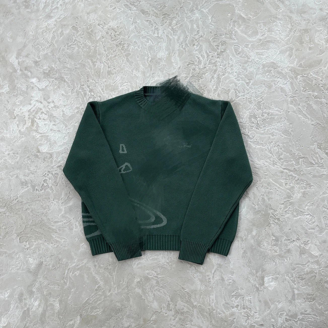 BP156 Embroidered Star Sweater in Dark Green