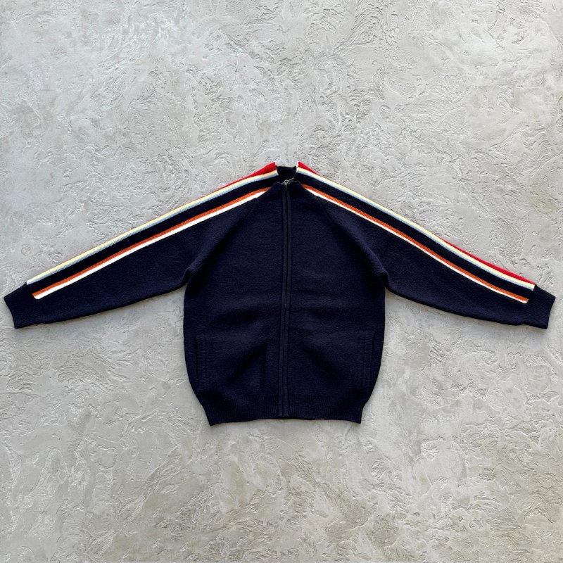 99¥ MULTI STRIPE KNIT ZIP UP [NAVY]