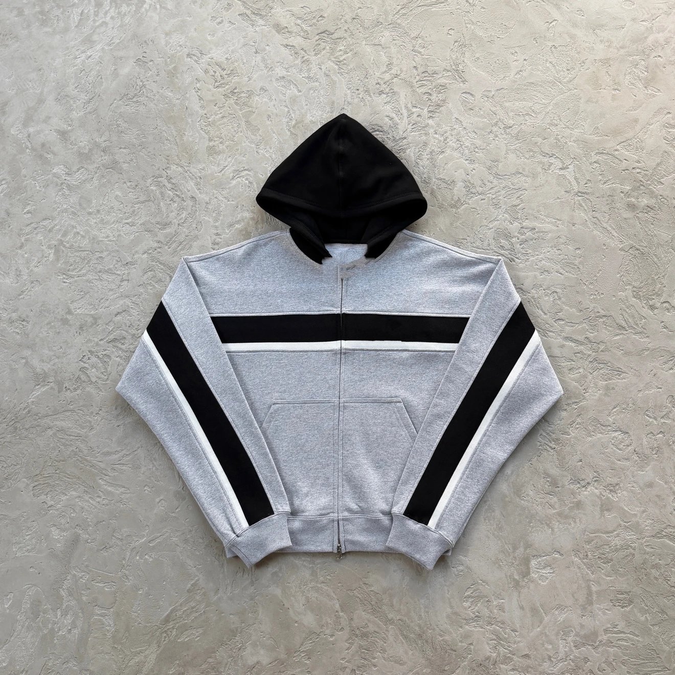 Evil Thread Sports Zipper Hoodie - Light Grey