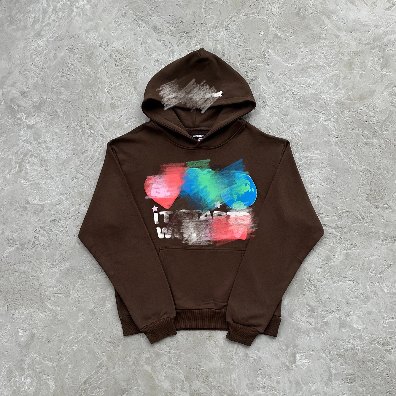 BP158 Planet Shining Love Hoodie Mocha Brown