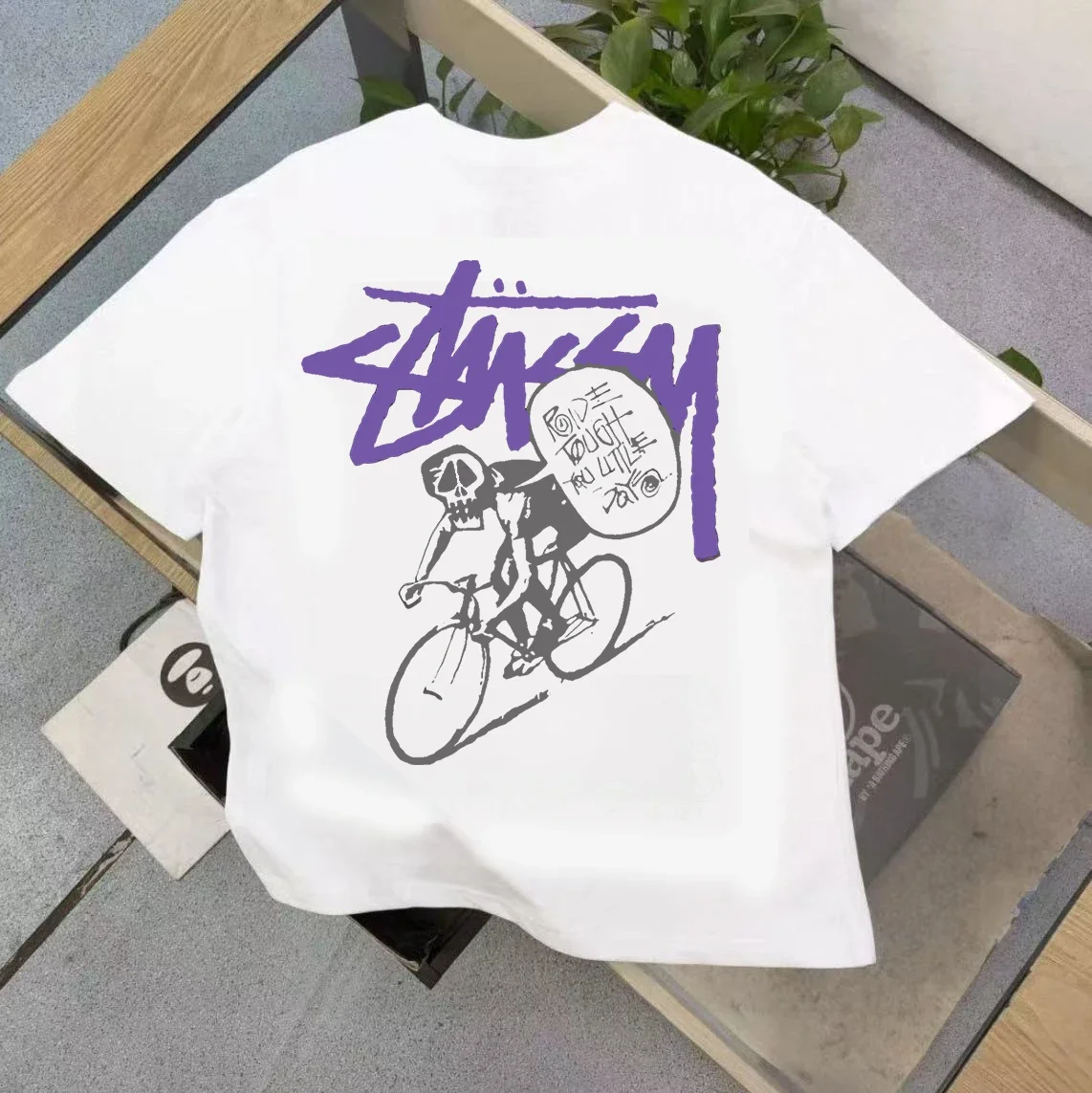 Stussy Stussy's new bicycle high-quality T-shirt short sleeves