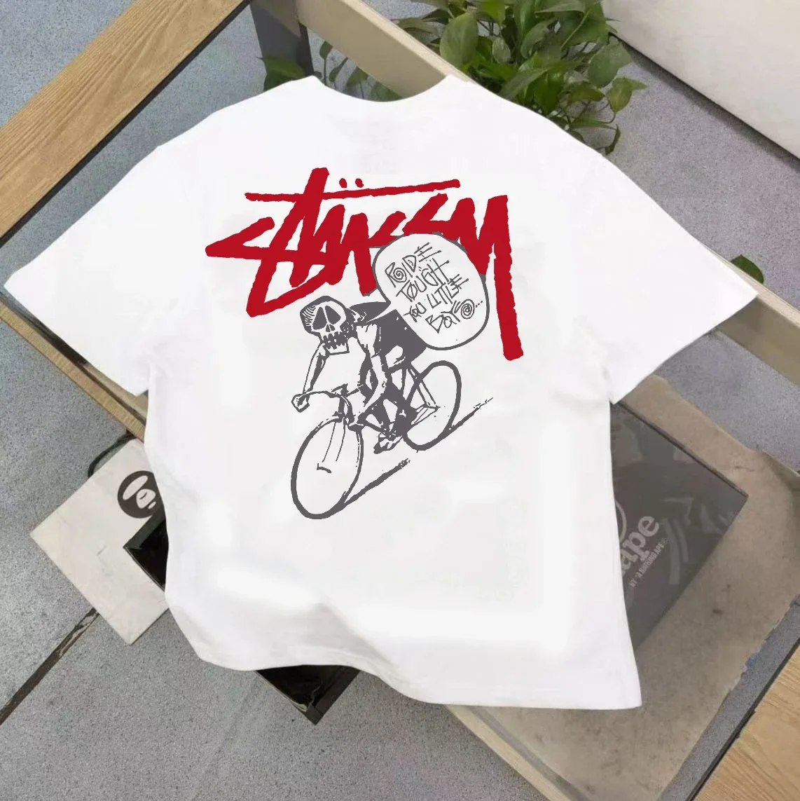 Stussy Stussy's new bicycle high-quality T-shirt short sleeves