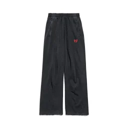 thumbnail for Cola出品 现货出售 BAL风格红色麦穗绣花成衣染色长裤卫裤现货 3天内发出