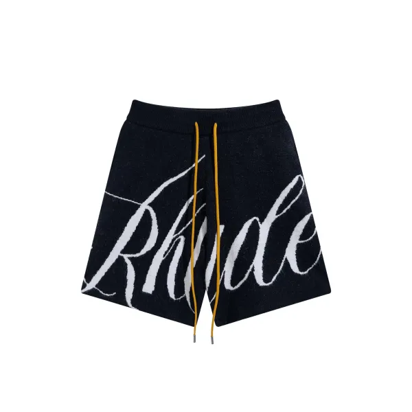 Rhude Bandana Knit Shorts Blue - 12