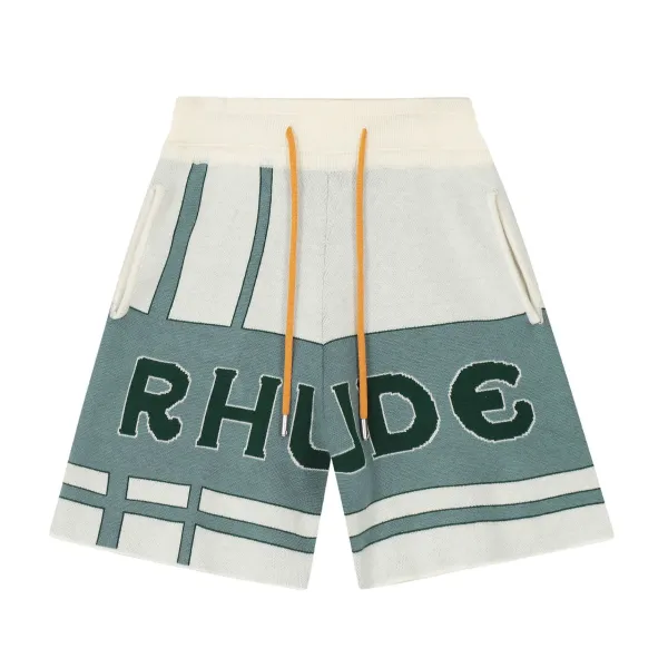 Rhude Bandana Knit Shorts Blue - 4
