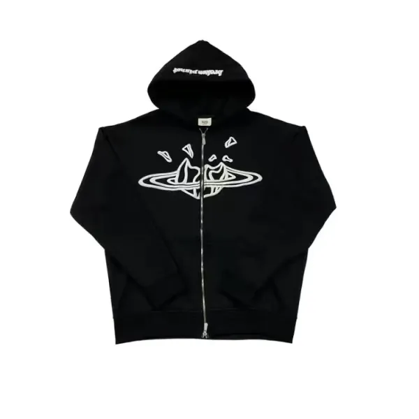 Vivienne Westwood Orb Broken Planet Black Zip-Up Hoodie - 1