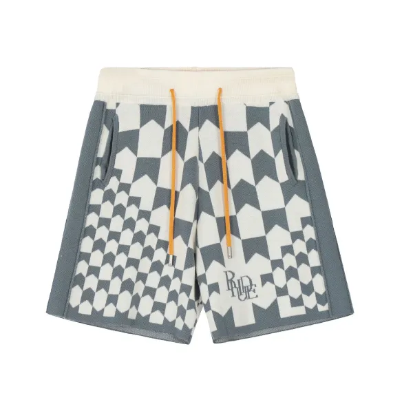 Rhude Bandana Knit Shorts Blue - 7
