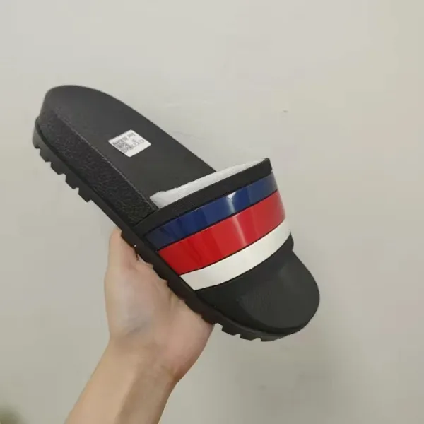 Gucci Pursuit Slide White Red Green Striped Slippers - 6