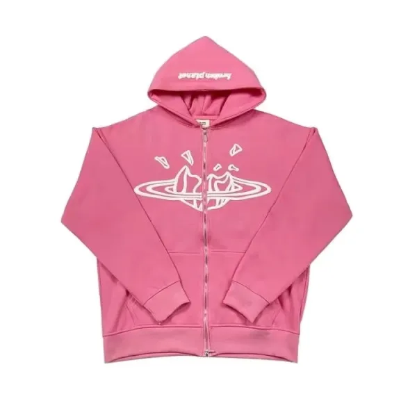 Vivienne Westwood x Andreas Kronthaler Broken Planet Pink Zip-Up Hoodie - 1