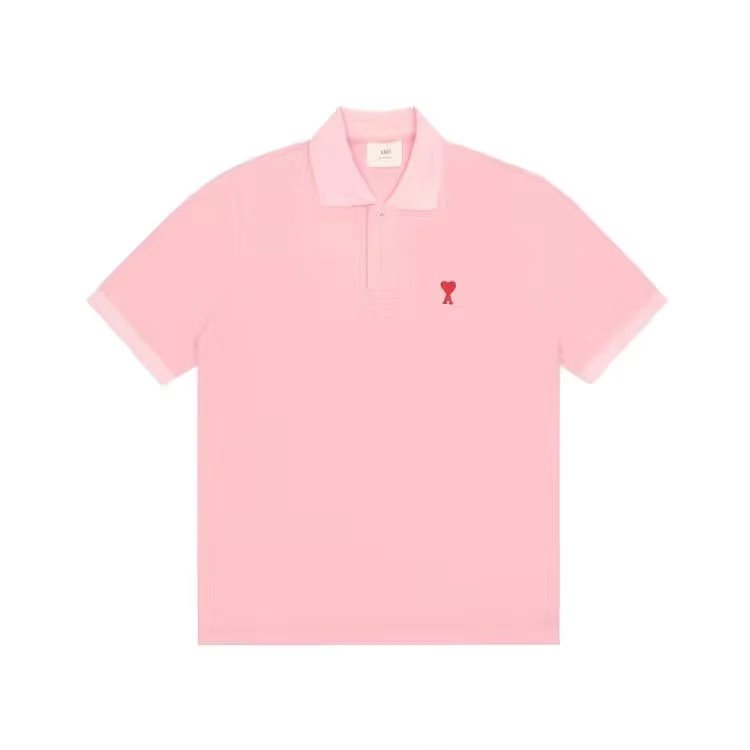 Ami Paris Ami de Coeur Pink Polo - 5