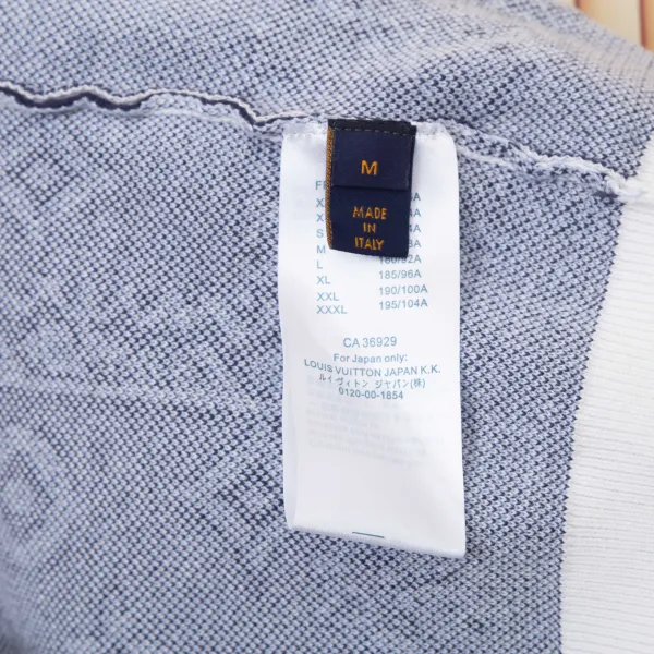 Louis Vuitton Monogram Distressed Knit T-Shirt White / Navy - 10