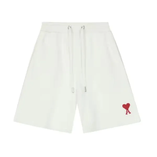 Ami Paris Heart Logo Shorts White - 8