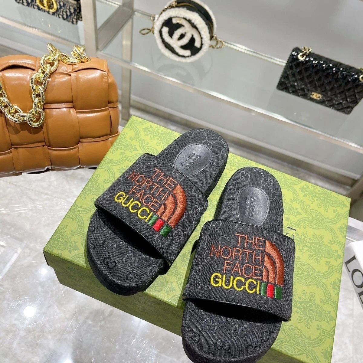 Gucci GG Marmont Slide Sandals Beige Monogram Slippers - 7
