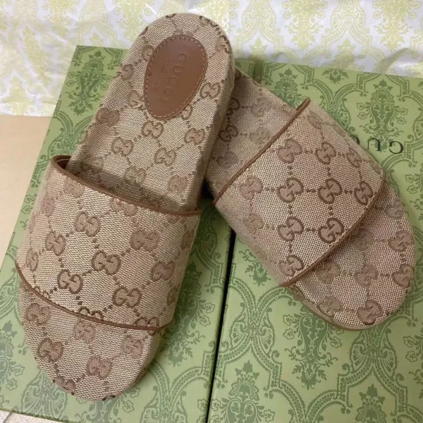 Gucci GG Marmont Slide Sandals Beige Monogram Slippers - 4