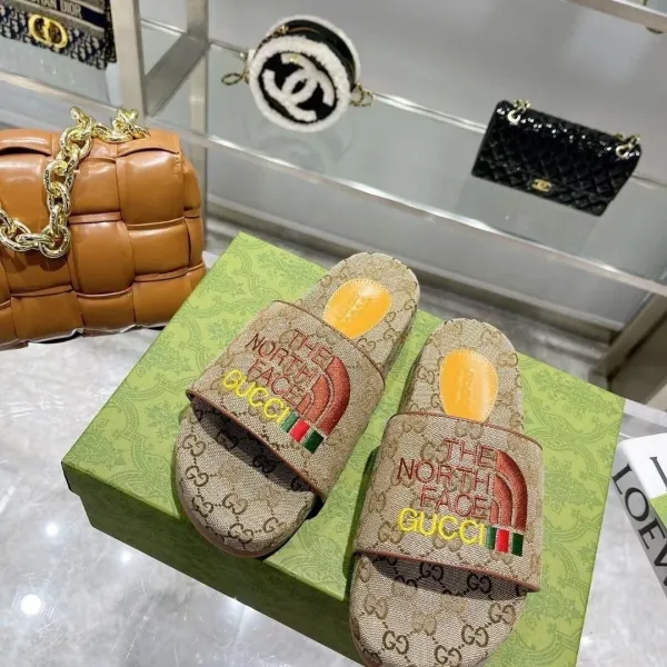 Gucci GG Marmont Slide Sandals Beige Monogram Slippers - 6