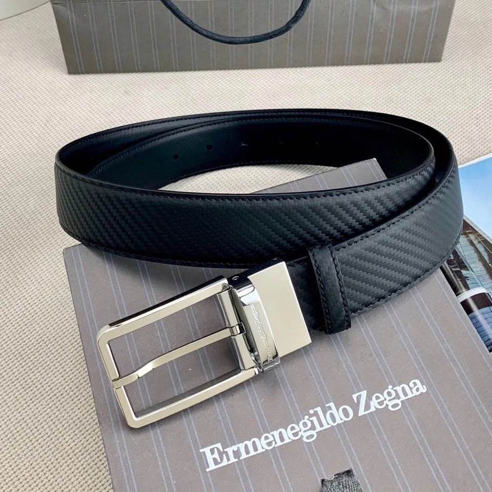 Ermenegildo Zegna Belts Reversible textured pin-buckle belt image 2