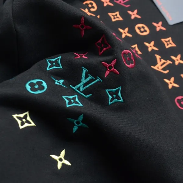Louis Vuitton Monogram Gradient Embroidery Hoodie White and Black - 9