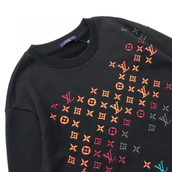 Louis Vuitton Monogram Gradient Embroidery Hoodie White and Black - 5