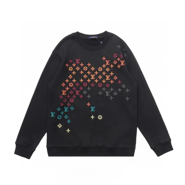 Louis Vuitton Monogram Gradient Embroidery Hoodie White and Black - 3
