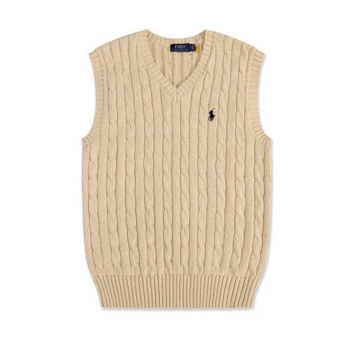 Polo Ralph Lauren Cable Knit V-Neck Vest Black - 7
