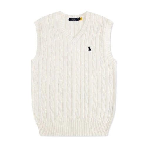 Polo Ralph Lauren Cable Knit V-Neck Vest Black - 5
