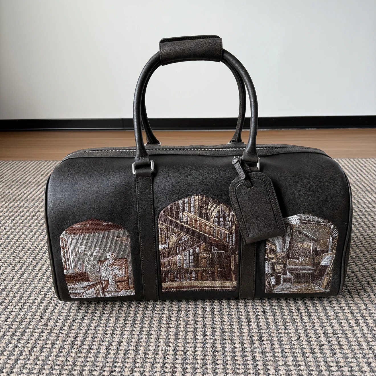 DS Embroidered Genuine Leather Luggage