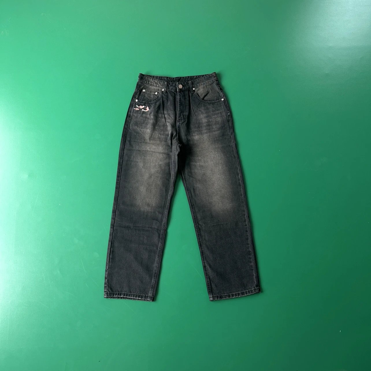 DS鱼塘黑色牛仔长裤