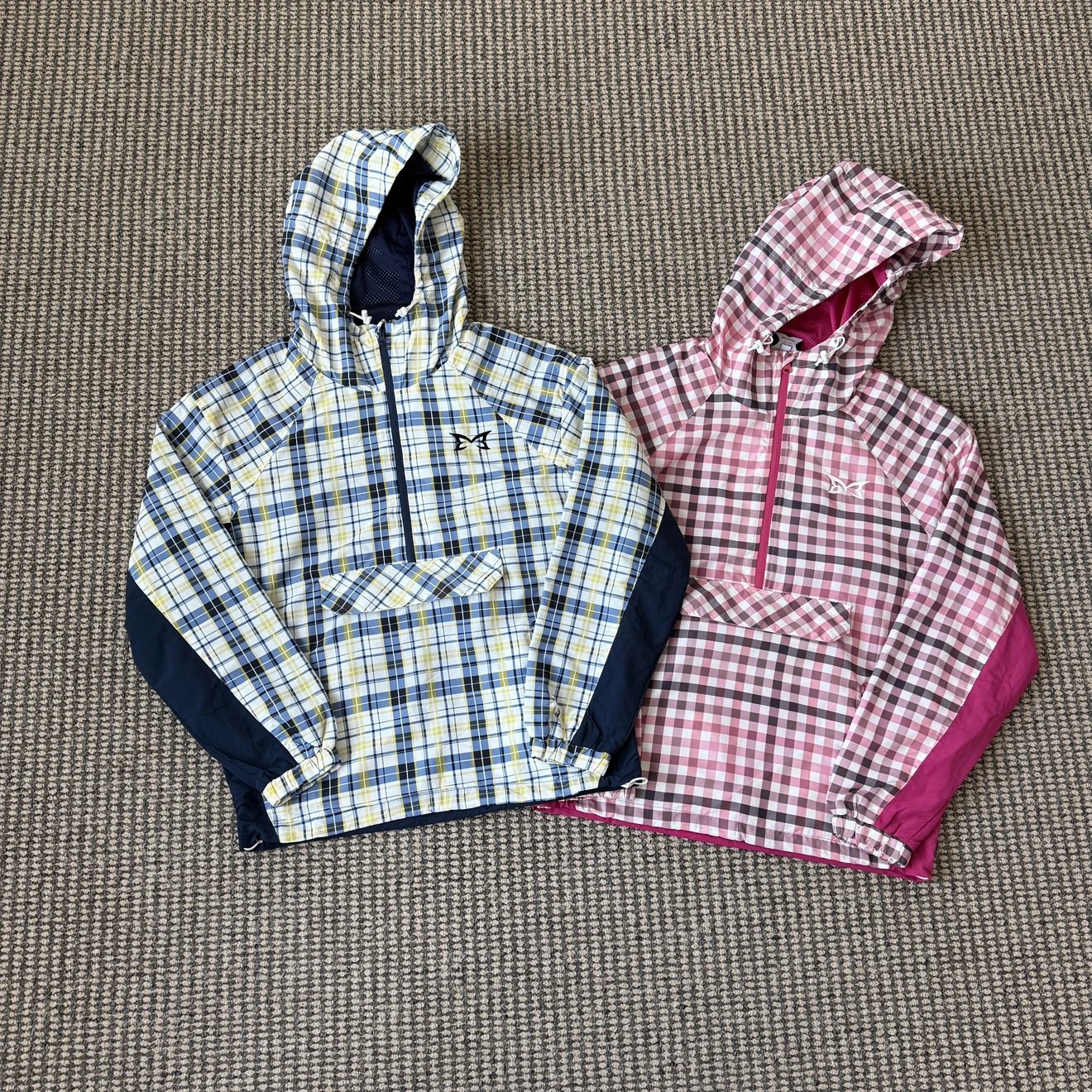 Plaid Hooded Anorak Jacket