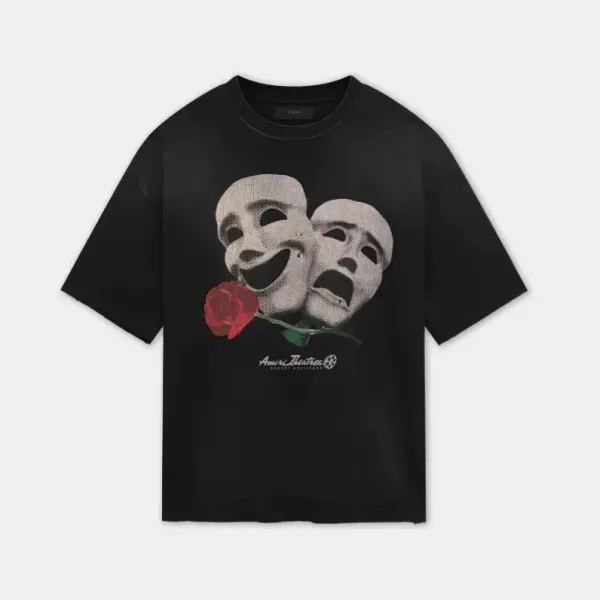Amiri Hollywood California Burgundy T-Shirt - 5