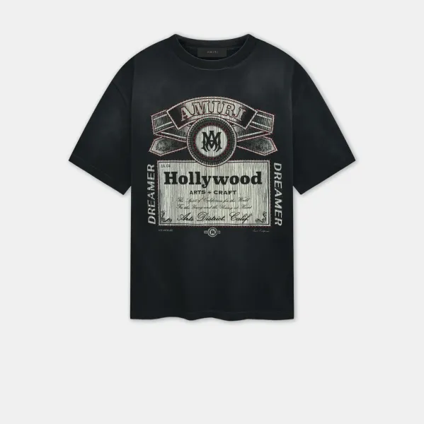 Amiri Hollywood Arts + Craft Black Oversized T-Shirt - 1