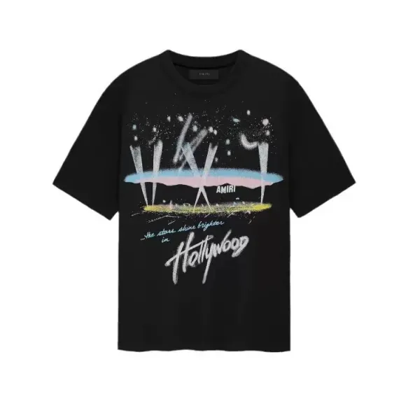 Amiri Hollywood California Burgundy T-Shirt - 6