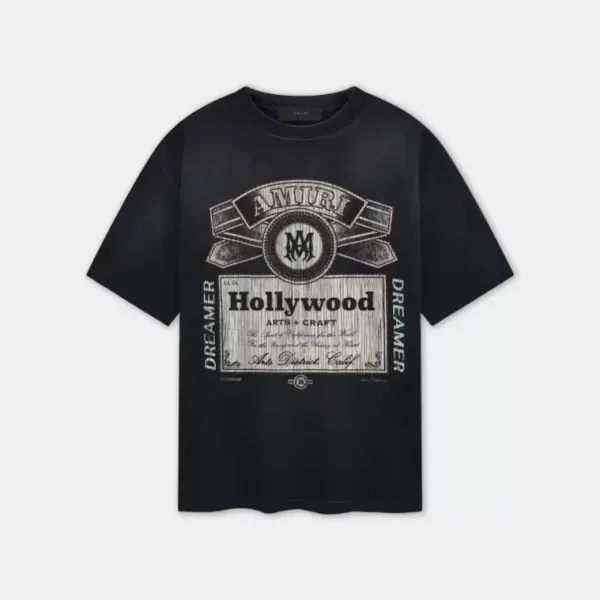 Amiri Hollywood California Burgundy T-Shirt - 3